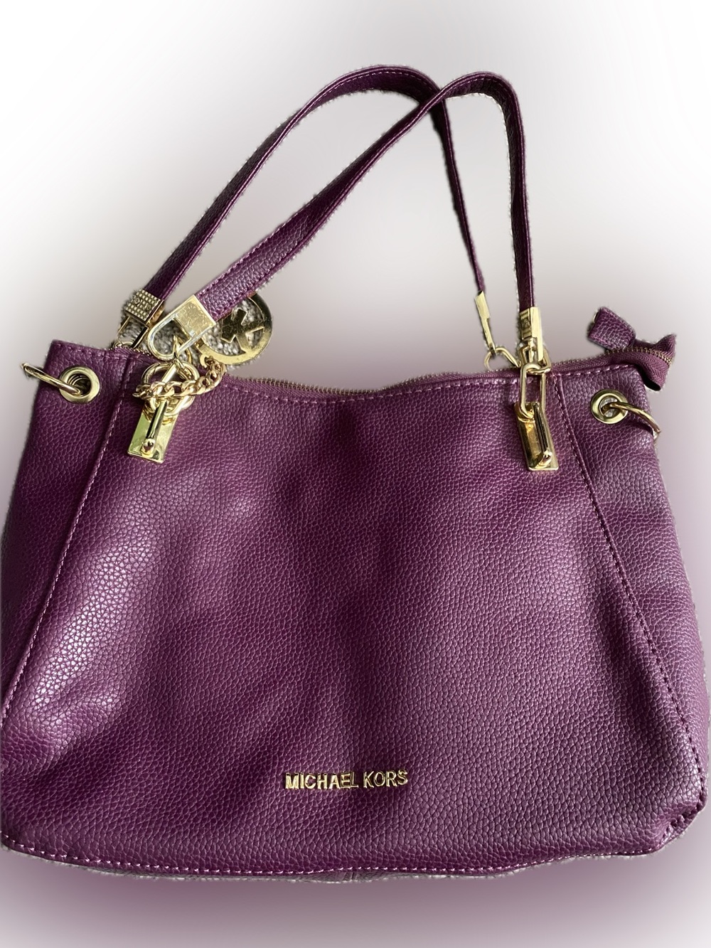 Michael Kors Plum Leather Shoulder Tote-Mew without tags - Picture 2 of 10
